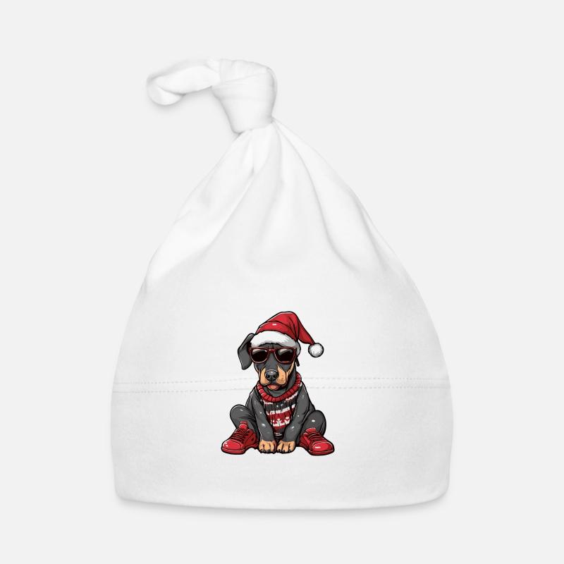 Doberman chien Noël Noël laid Bonnet bio Bébé