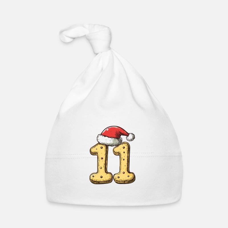 11 Numéro Noël - Bonnet bio Bébé - blanc