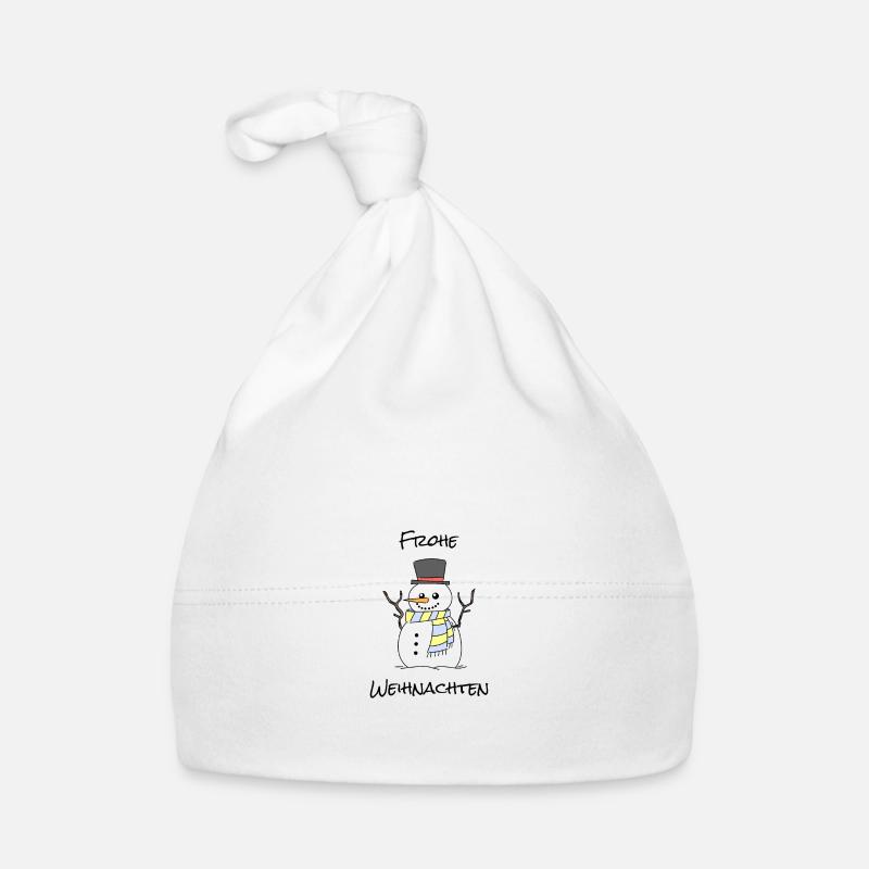 Frohe Weihnachten Schneemann Design Baby Bio-Mütze