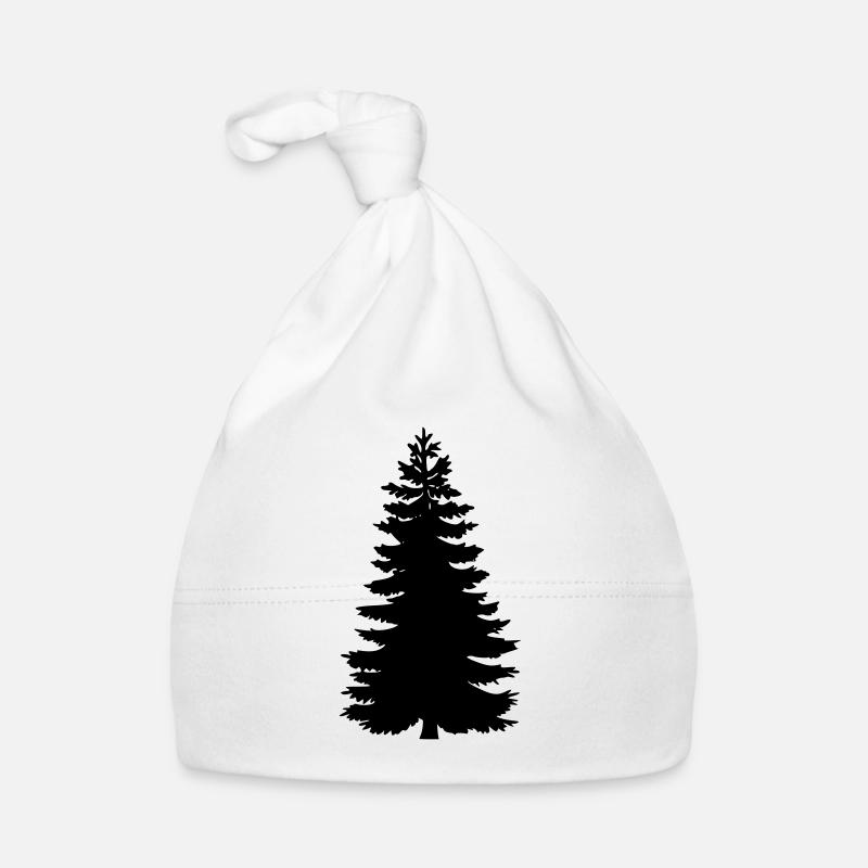 Tree. Fir. Spruce. - Organic Baby Cap - white