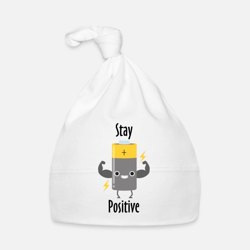 RESTEZ LA BATTERIE POSİTİVE - Bonnet bio Bébé - blanc