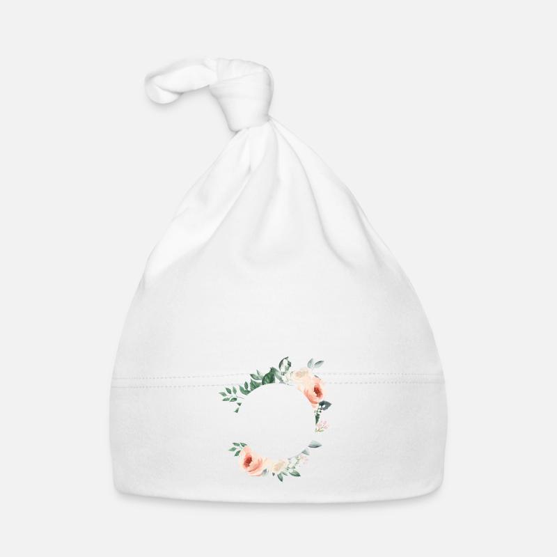 Blumen Bouquet Boho personalisierbar Baby Bio-Mütze