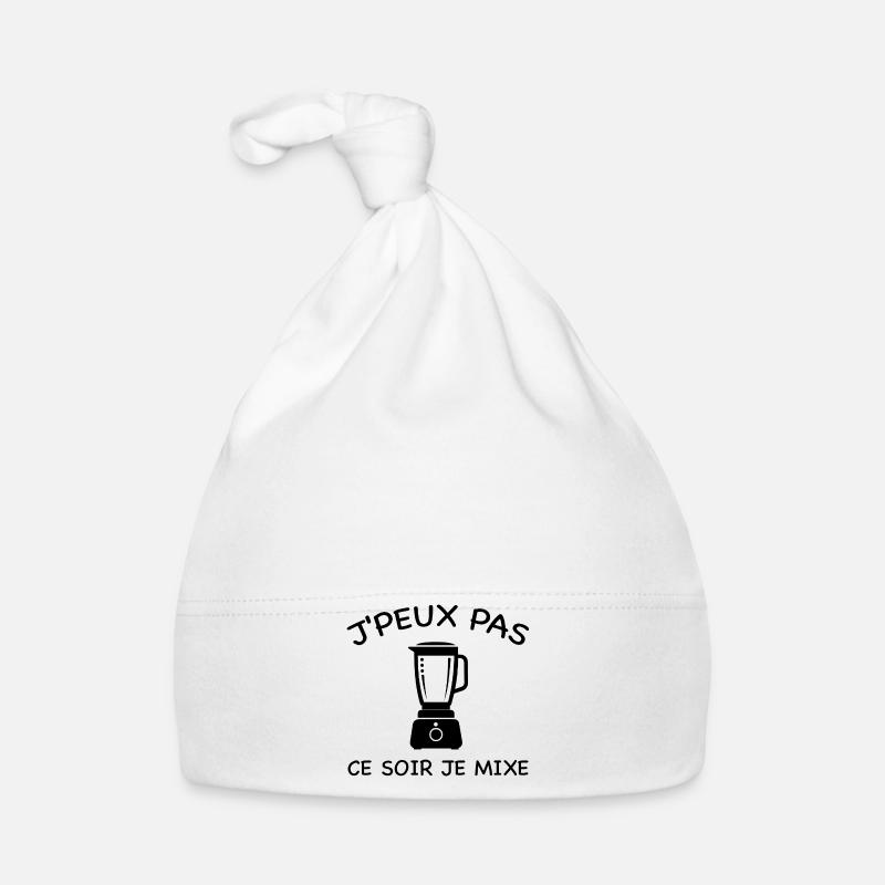 J'peux pas ce soir je mixe - Bonnet bio Bébé - blanc