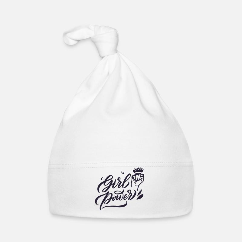 Girl Power - Bonnet bio Bébé - blanc