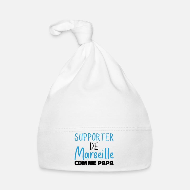 Humour Marseillais Supporter de Marseille - Bonnet bio Bébé - blanc