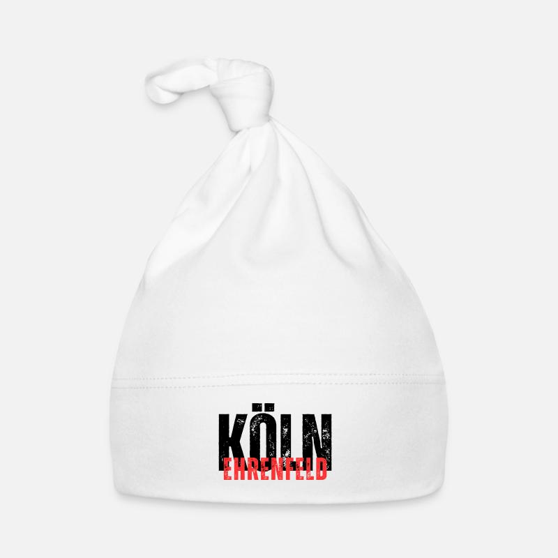 Ehrenfeld noir rouge - Bonnet bio Bébé - blanc