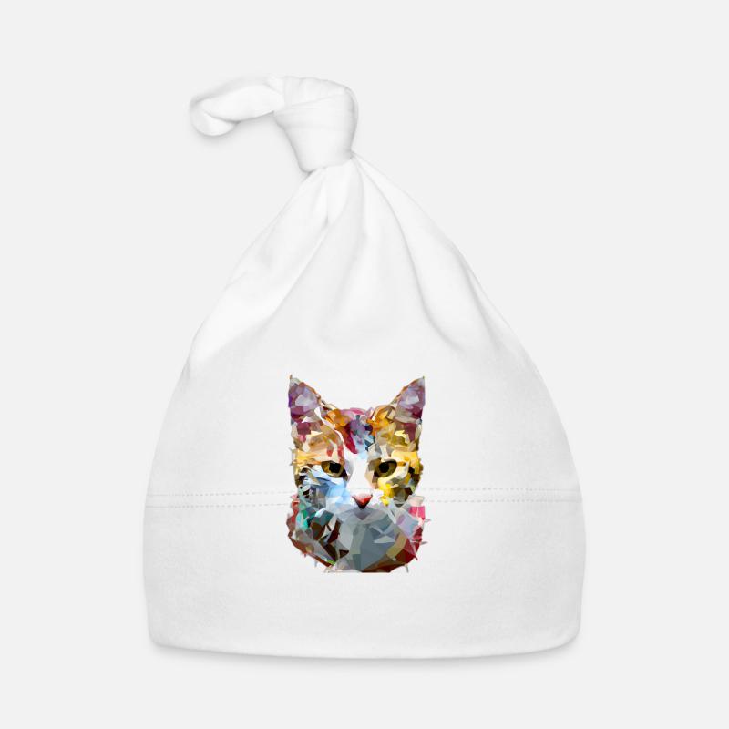 Abstract Polygon Geometric Cat Organic Baby Cap