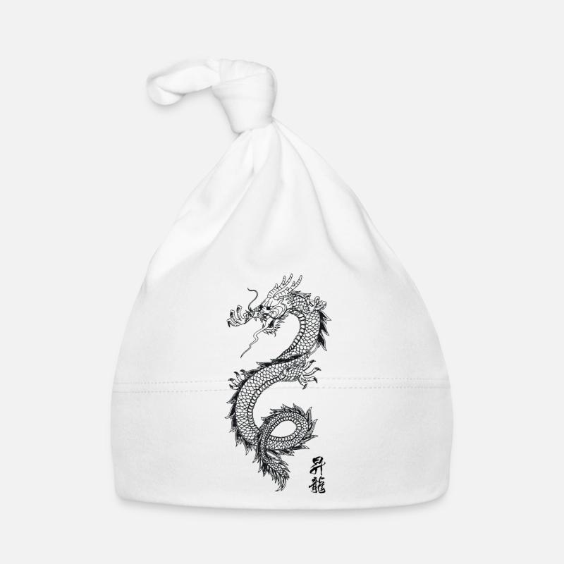 dragon chinois - Scène 12 - Bonnet bio Bébé - blanc