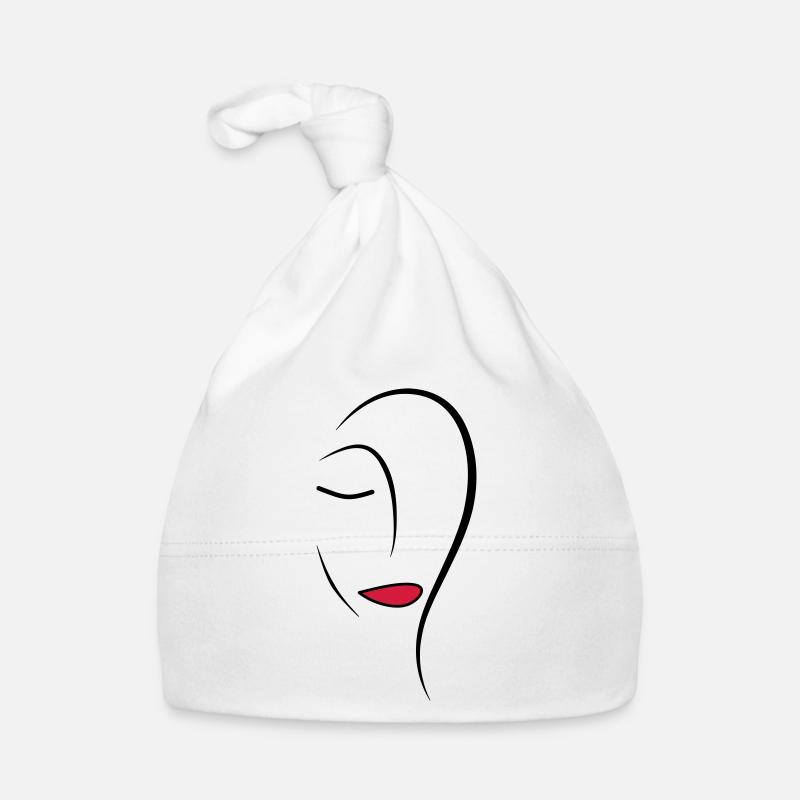 Line Art Face Organic Baby Cap