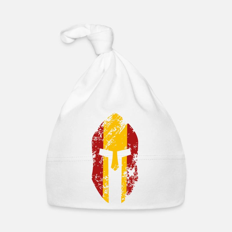 Casque spartiate avec le drapeau de l’Espagne Bonnet bio Bébé