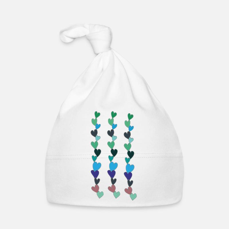 heart chain blue Organic Baby Cap