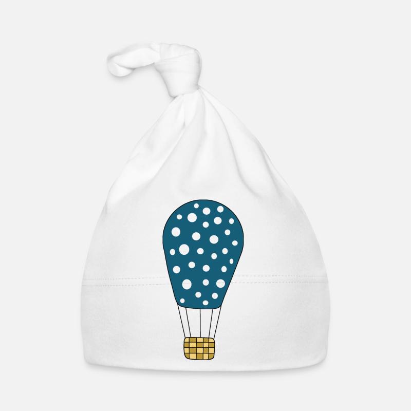 blue hot air balloon Organic Baby Cap