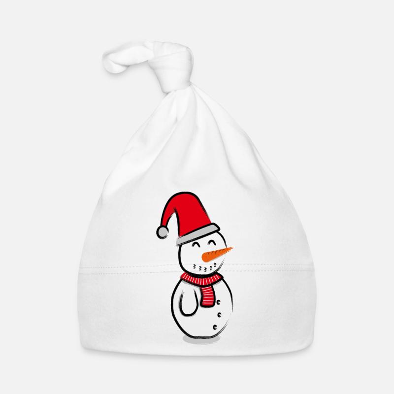 Weihnachts Schneemann Baby Bio-Mütze
