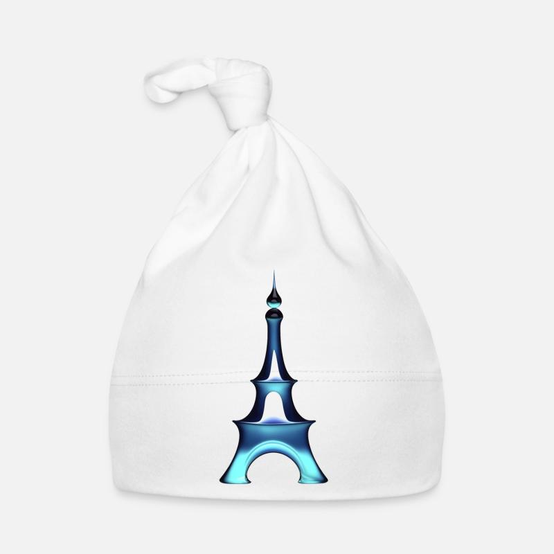 Blue glass Eiffel Tower Organic Baby Cap