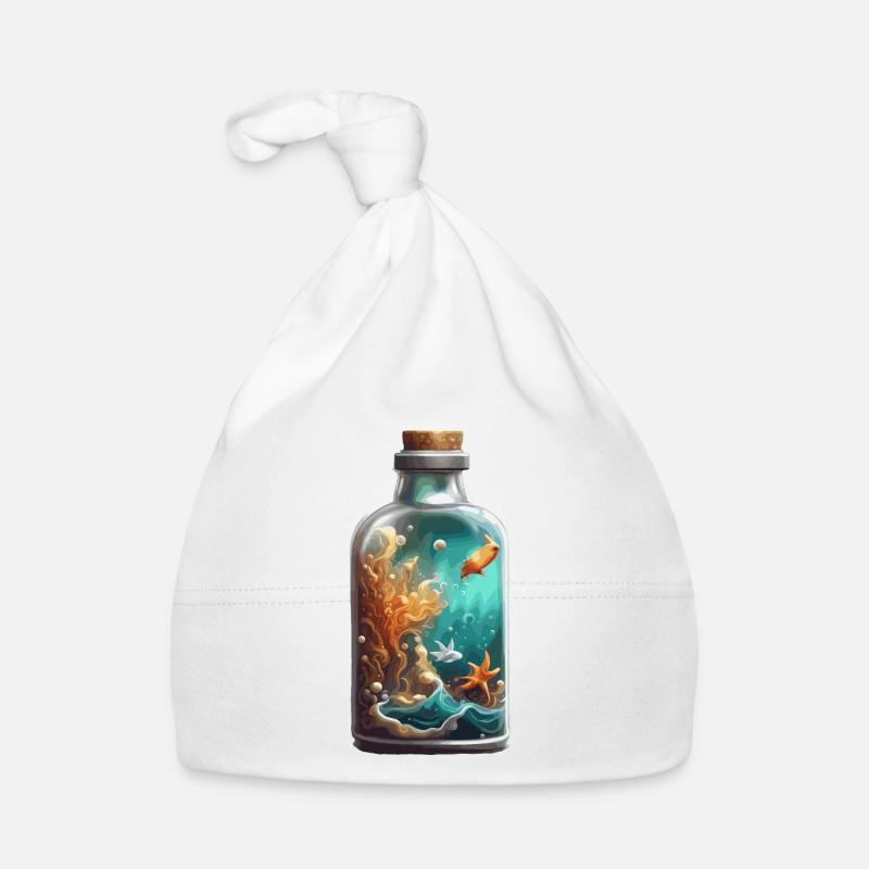 Magic Bottle / Cork / Underwater / Fish Organic Baby Cap