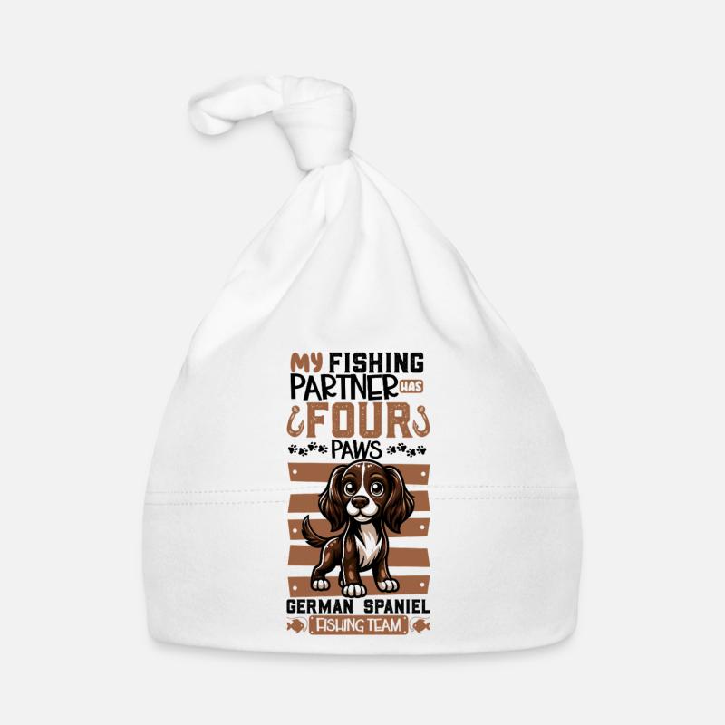 Fishing and German Spitz Organic Baby Cap