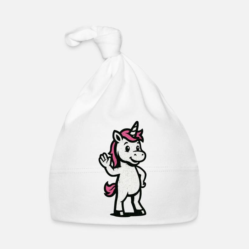 Winkendes Einhorn Vintage Comic Baby Bio-Mütze