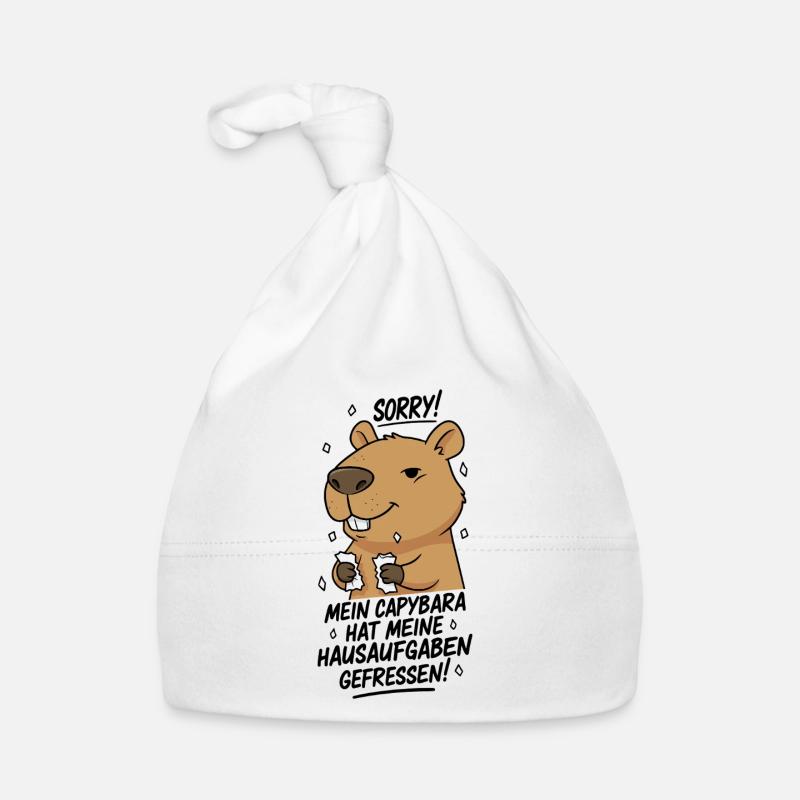 Sorry! Capybara ate my homework Organic Baby Cap