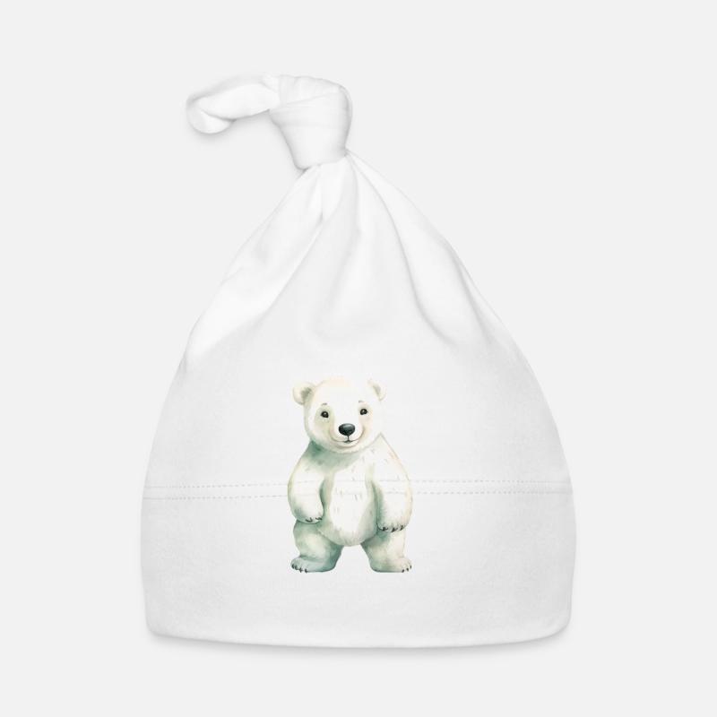 Mascotte de classe ours polaire Bonnet bio Bébé