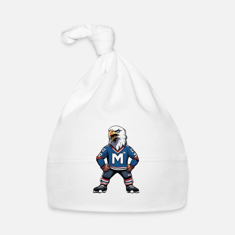 Fier aigle avec la lettre M - Bonnet bio Bébé - blanc