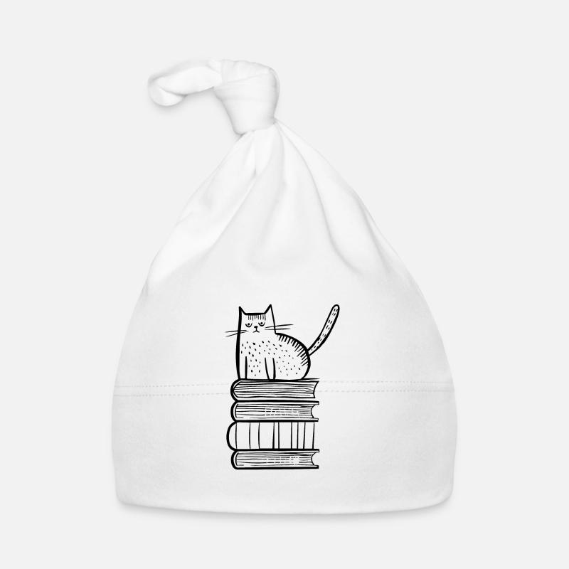 Chat avec des livres Bonnet bio Bébé