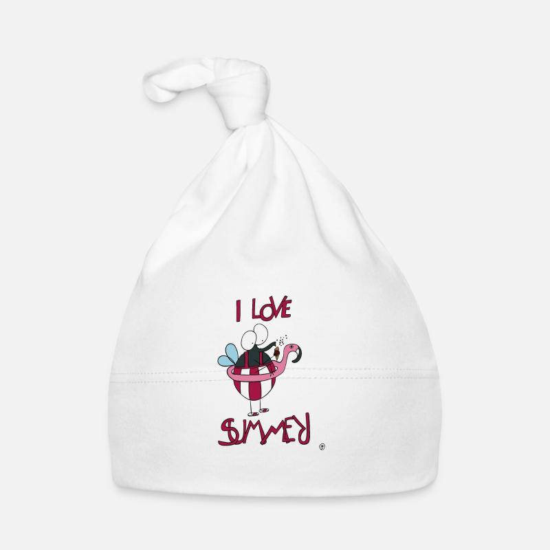 Fliege mit Badeanzug in Urlaubsfeeling Baby Bio-Mütze