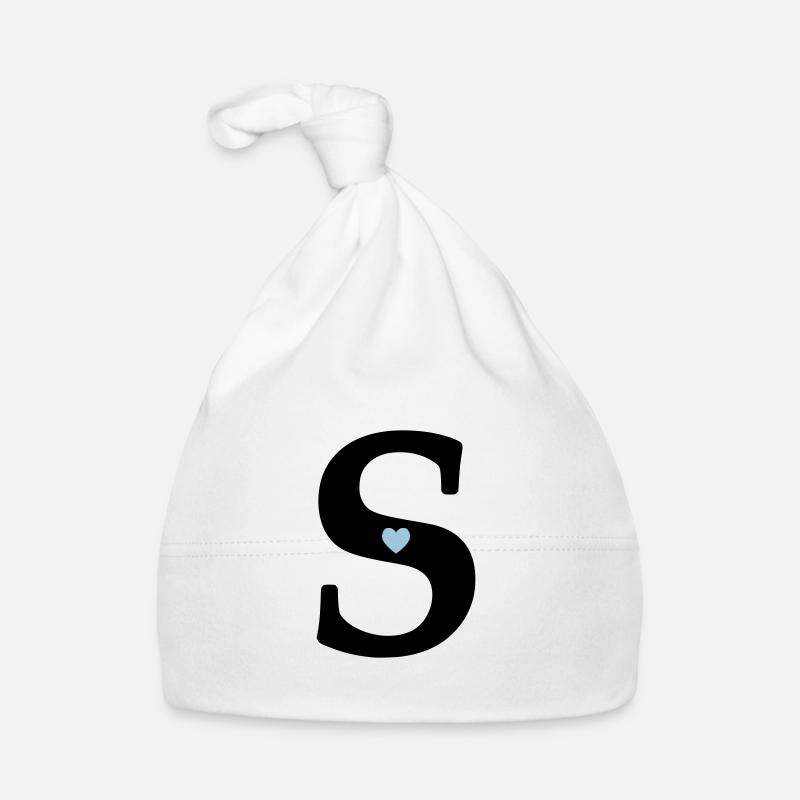 Letter S Initial Letter Organic Baby Cap