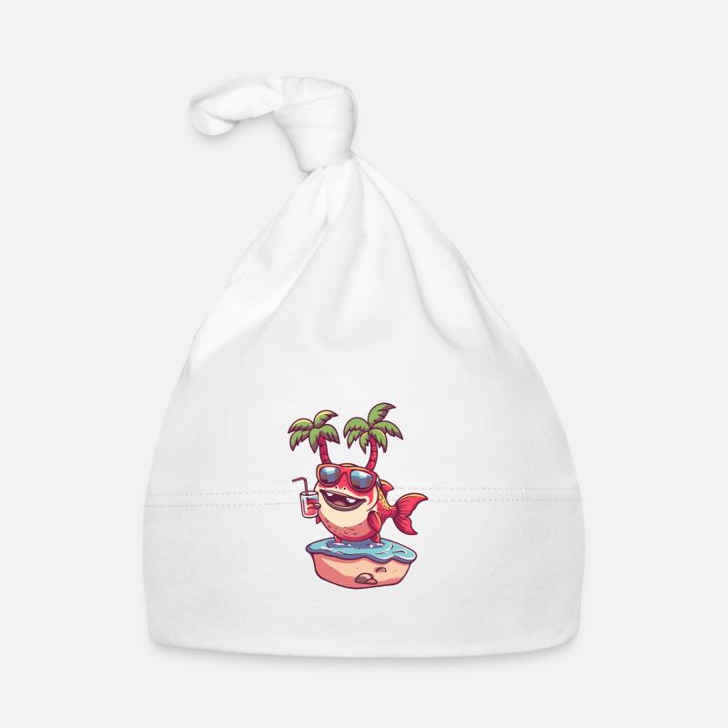 Piranha Fish Summer Beach Holiday Organic Baby Cap