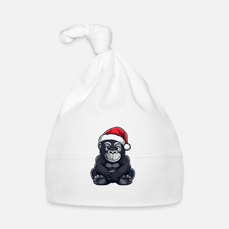 Gorille Noël mignon Bonnet bio Bébé