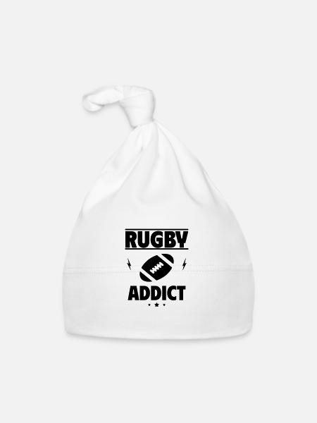 Rugby addict - Organic Baby Cap - white - Front