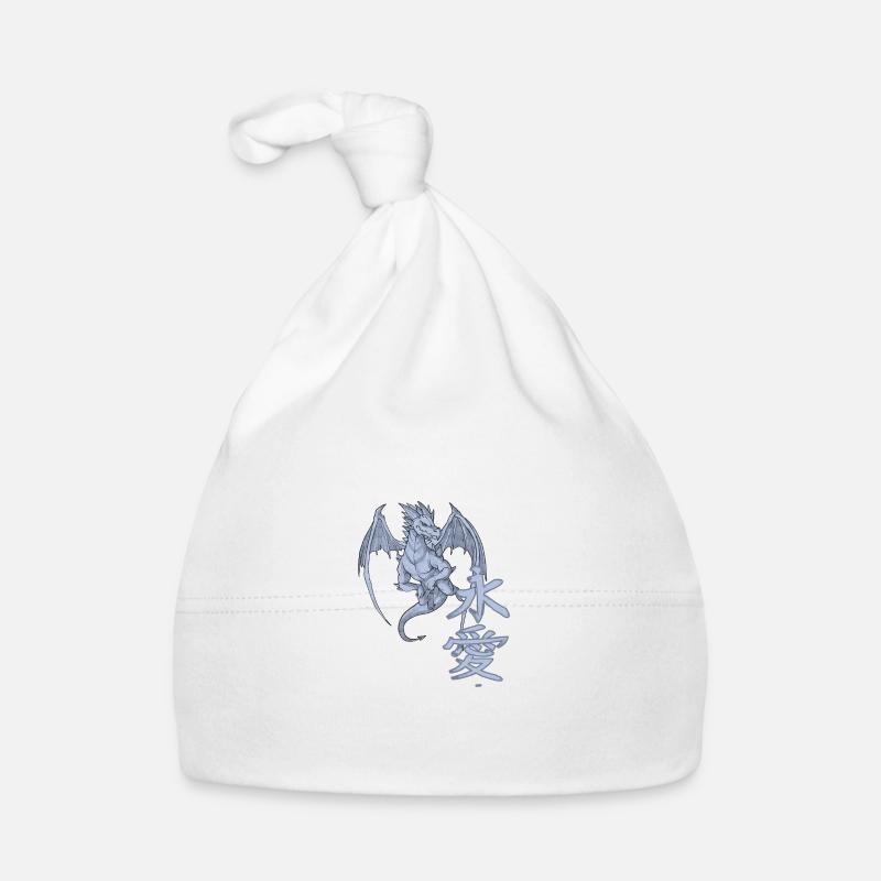 Caractères japonais du dragon Bonnet bio Bébé