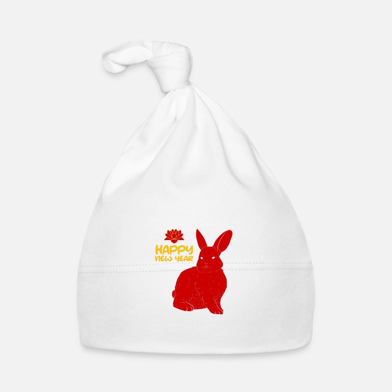 Chinesisches Neujahr Hase Asien 2023 I Geschenk Baby Bio-Mütze