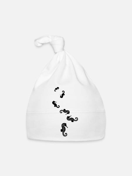 Hippocampe - Bonnet bio Bébé - blanc - Devant