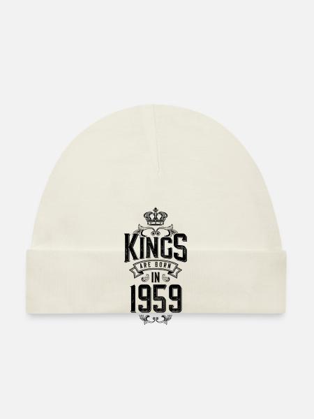 kings are born 1959 - Organic Baby Cap - white - Front