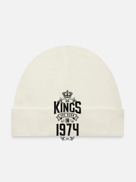 kings are born 1974 - Organic Baby Cap - white - Front