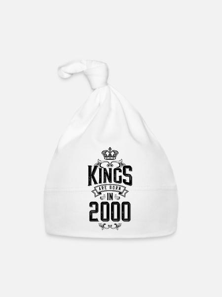 kings are born 2000 - Organic Baby Cap - white - Front