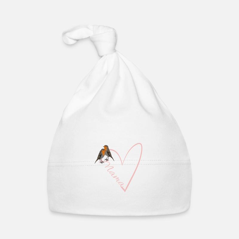 Mama Rotkehlchen mit Herz Geschenk Muttertag Baby Bio-Mütze