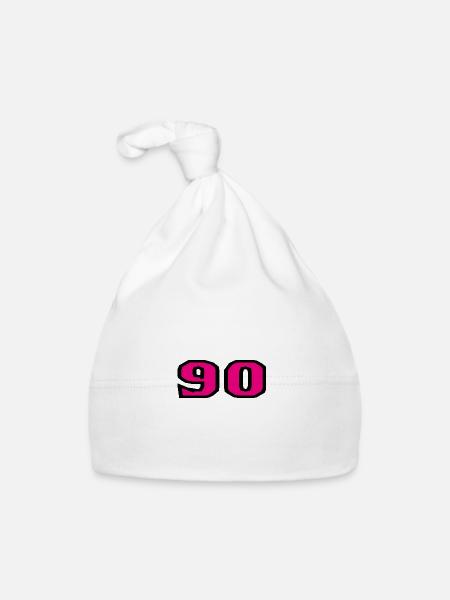 90. 90 YEARS. 90TH ANNIVERSARY. 90TH ANNIVERSARY. - Organic Baby Cap - white - Front