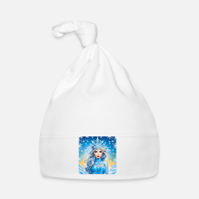 Winter Eiskönigin mit Eiskristallen Baby Bio-Mütze