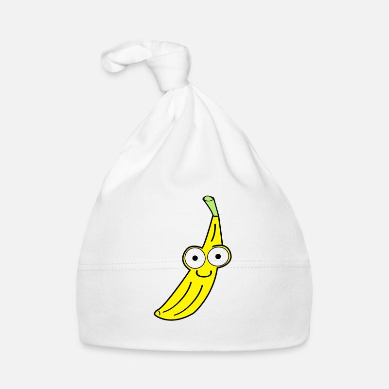 banane - Baby Bio-Mütze - Weiß