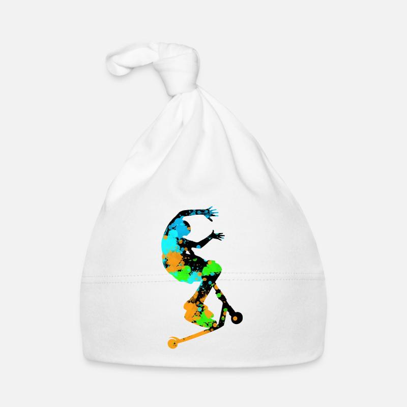 trottinette freestyle - Bonnet bio Bébé - blanc