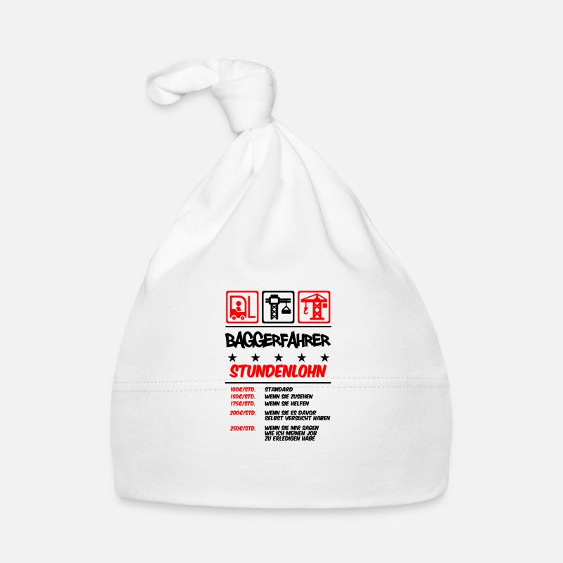 Stundenlohn | Bagger Baggerfahrer Baby Bio-Mütze