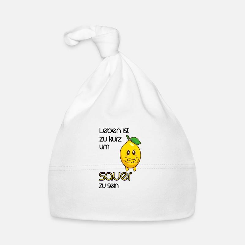 Zitrone Comic Lustig mit Spruch Baby Bio-Mütze