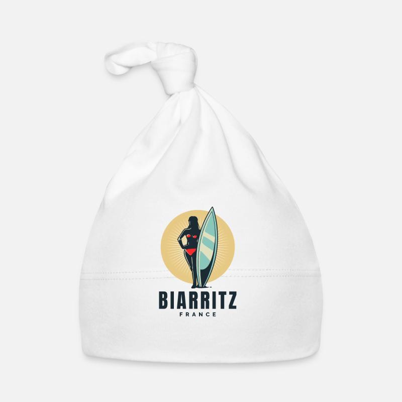 Biarritz Frankreich Retro Surfer Mädchen Baby Bio-Mütze