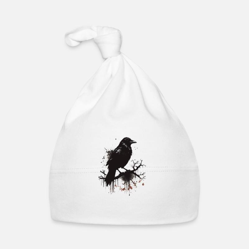 Corbeau noir, corneille à l’encre Bonnet bio Bébé