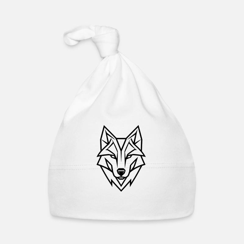 Wild Wolf Logo, Wolfskopf, geometrisch Baby Bio-Mütze