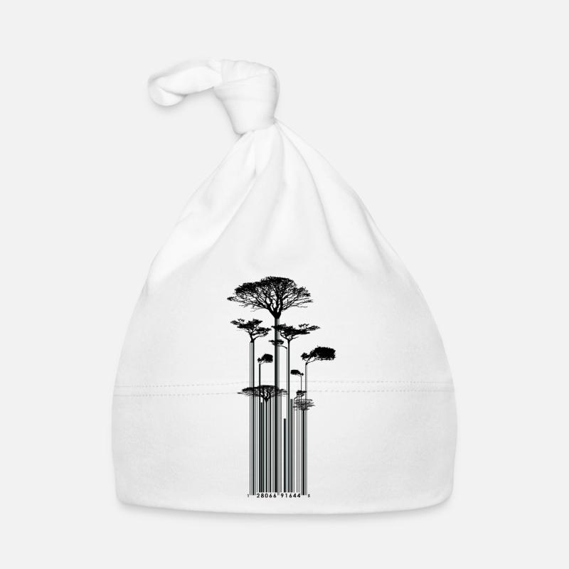 CODE BARRE - Arbre - conso - Bonnet bio Bébé - blanc