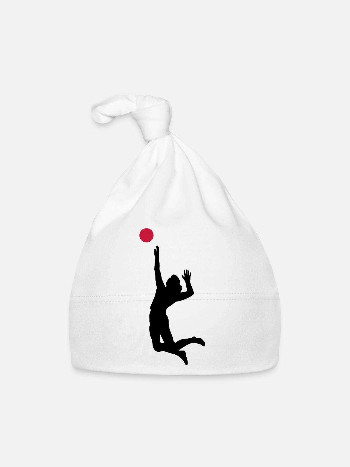 volleyball - Bonnet bio Bébé - blanc - Devant