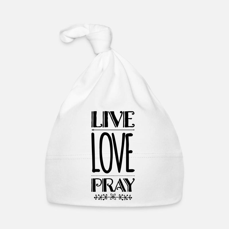 Live Love Pray - Bonnet bio Bébé - blanc