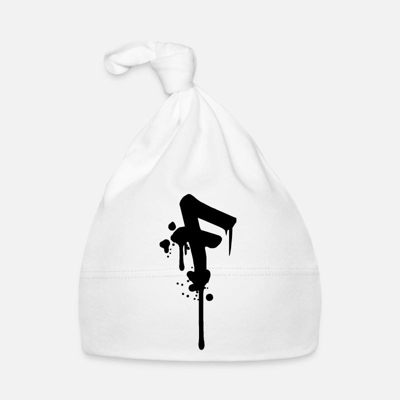 F Graffiti Tropfen Farbklex Spray Baby Bio-Mütze